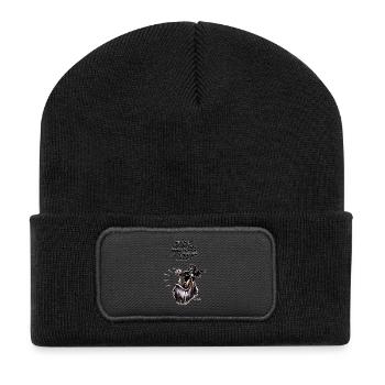 Sanglier Grave ! 2 - Beanie recyclé à patch - noir - Devant