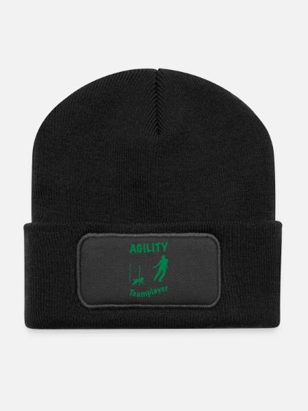 Agility Slalom Terrier - Recycelte Patch Beanie - Schwarz