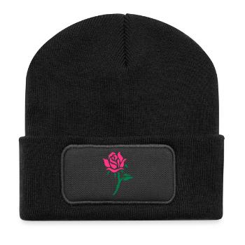 rose - Recycled Patch Beanie - black - Front