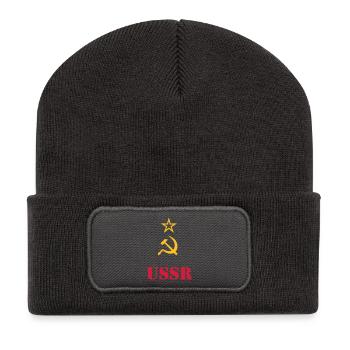 USSR (V) - Beanie recyclé à patch - charbon - Devant