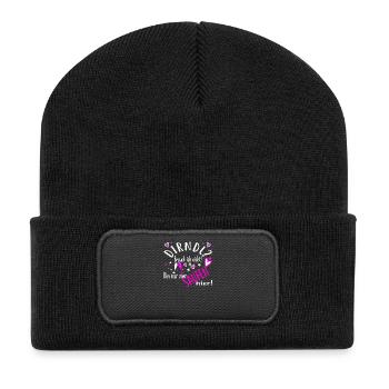 Dirndl? brauch ich nicht bin nur zum trinken da - Recycelte Patch Beanie - Schwarz - Vorne