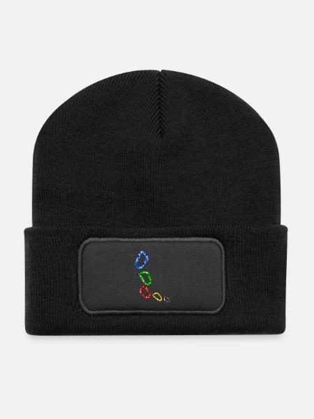 Karabiner - Recycelte Patch Beanie - Schwarz