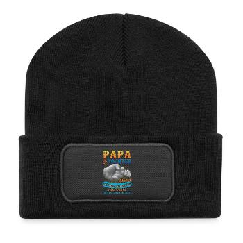papa und tochter - Recycelte Patch Beanie - Schwarz - Vorne