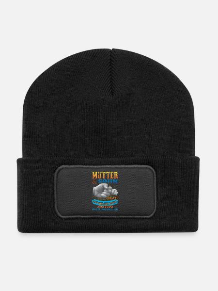 Mutter und sohn - Recycelte Patch Beanie - Schwarz