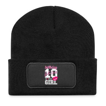 10. Geburtstag zehn Jahre Mädchen pink Prinzessin - Recycelte Patch Beanie - Schwarz - Vorne