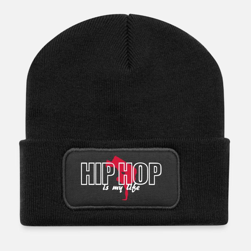 hip hop is my life - Recycelte Patch Beanie - Schwarz