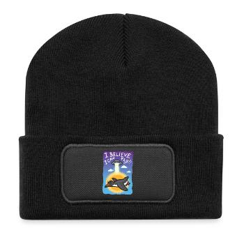 Je crois que je peux voler fly.Pinguin. - Beanie recyclé à patch - noir - Devant