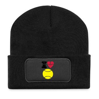 I love tennis - Beanie recyclé à patch - noir - Devant