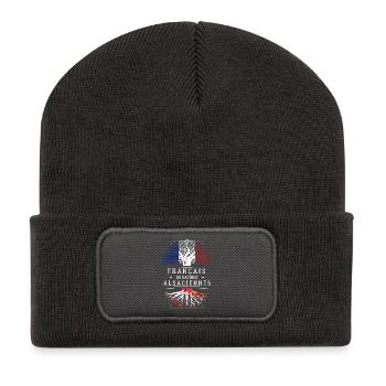 Racines Alsaciennes - Beanie recyclé à patch - charbon - Devant