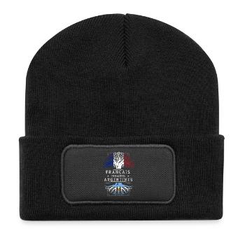 Racines Argentines - Beanie recyclé à patch - noir - Devant