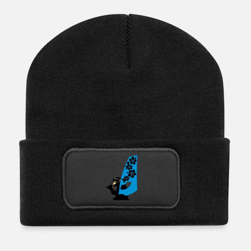 windsurfer - Recycelte Patch Beanie - Schwarz