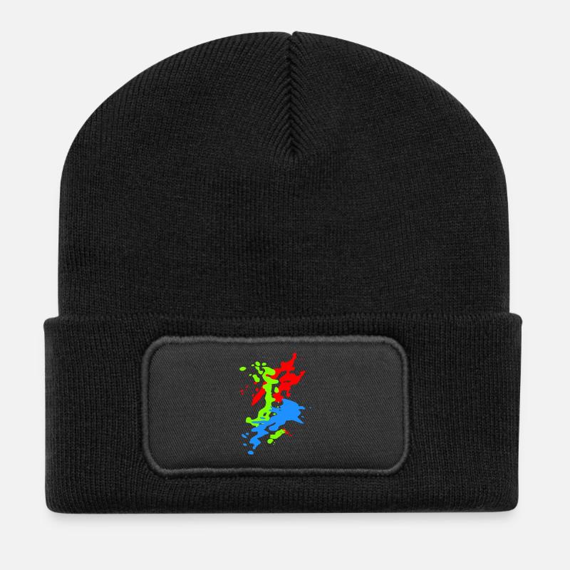 flecken - Recycelte Patch Beanie - Schwarz