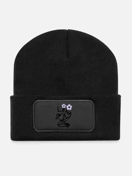 naam lena © - Recycelte Patch Beanie - Schwarz