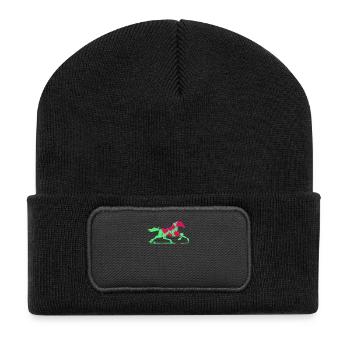 Cheval coloré - Beanie recyclé à patch - noir - Devant