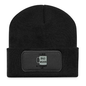 I LIKE BIG Tassen & ich kann nicht lügen - Recycelte Patch Beanie - Schwarz - Vorne