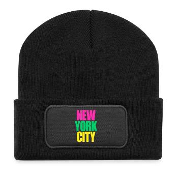 New York City colors - Beanie recyclé à patch - noir - Devant