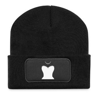 Braut Hochzeit Feier Kleid Geschenk - Recycelte Patch Beanie - Schwarz - Vorne