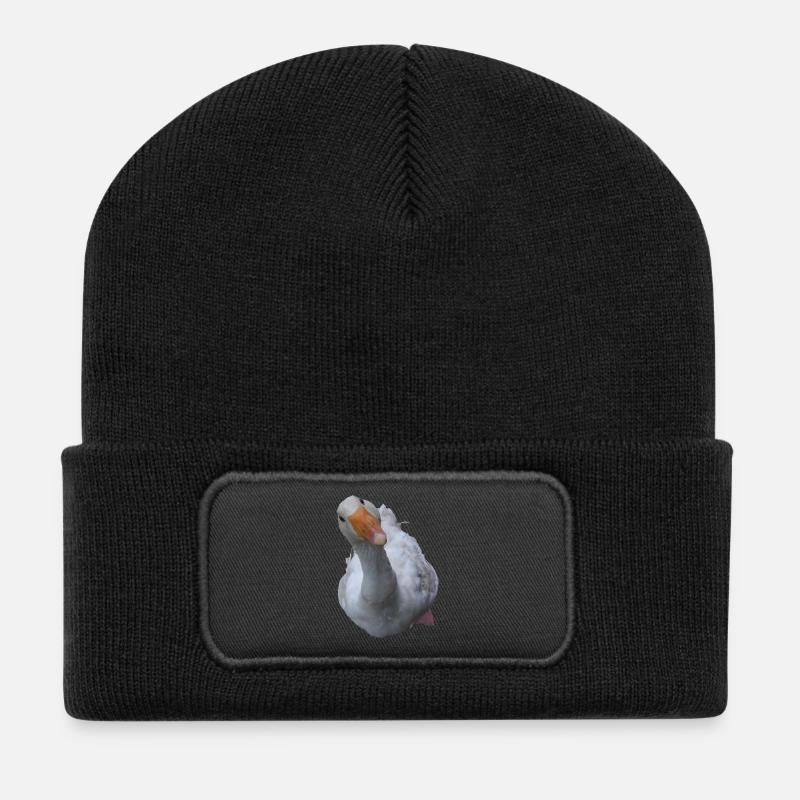 Gans - Recycelte Patch Beanie - Schwarz