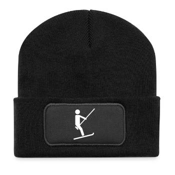 Ski - Recycelte Patch Beanie - Schwarz - Vorne