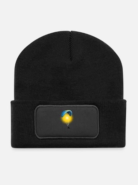 Gleitschirm - Recycelte Patch Beanie - Schwarz