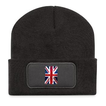Union Jack - UK Flag - London - Recycelte Patch Beanie - Dunkelgrau - Vorne
