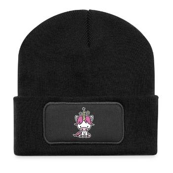 Cute unicorn for kids - Recycled Patch Beanie - black - Front