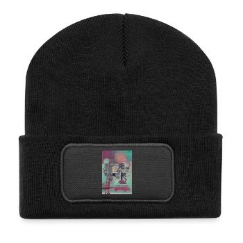 live eat surf - Recycelte Patch Beanie - Schwarz - Vorne