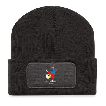 Pixel Breakdance B-Boy | Retro 8-Bit Hip Hop - Recycled Patch Beanie - dark grey - Front