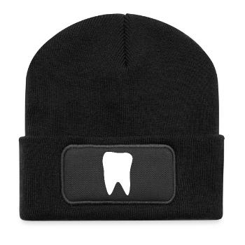 Tooth, Teeth, Dentist - Recycled Patch Beanie - black - Front