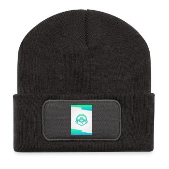 Carte autographe AdK V1 Bleu - Beanie recyclé à patch - charbon - Devant