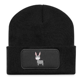 Esel - Recycelte Patch Beanie - Schwarz - Vorne