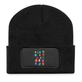 Doux monstre - Beanie recyclé à patch - noir - Devant