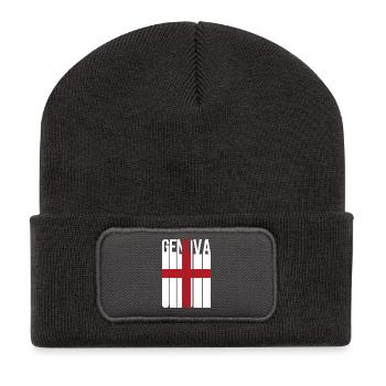 drapeau de Gênes Gênes Genes Génova - Beanie recyclé à patch - charbon - Devant