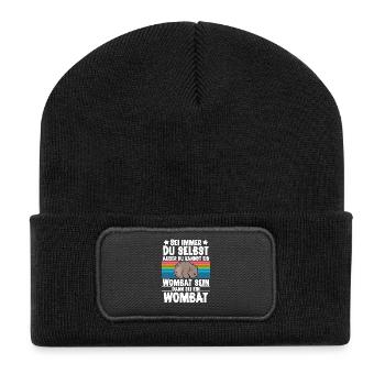 Wombat - Recycelte Patch Beanie - Schwarz - Vorne