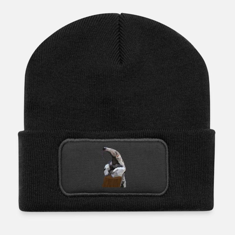 Antonio, l’ours fourmi - Beanie recyclé à patch - noir