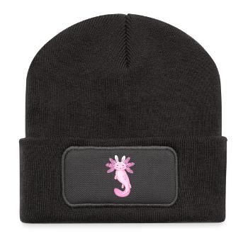 Süßer Osteraxolotl - Recycelte Patch Beanie - Dunkelgrau - Vorne
