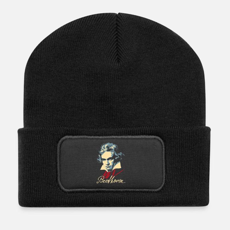 Beethoven (dark) - Recycled Patch Beanie - black