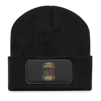 Ich brauche keine Therapie - Recycelte Patch Beanie - Schwarz - Vorne
