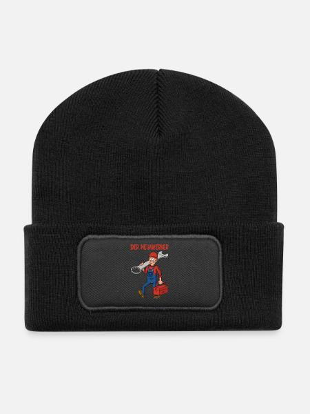 der Heimwerker - Recycelte Patch Beanie - Schwarz