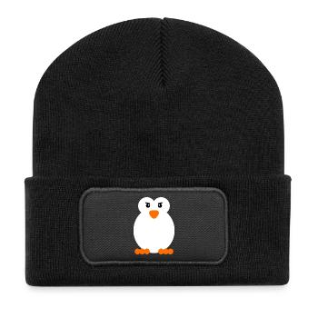 Oiseau de mer Animal Pingouin Antarctique Zoo Oiseau - Beanie recyclé à patch - noir - Devant