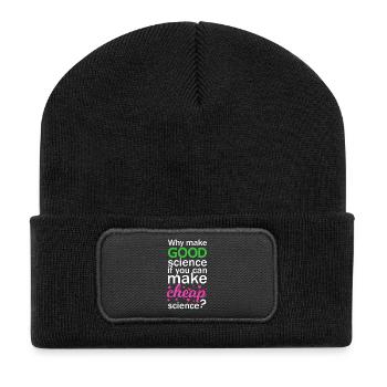 Cheap Science - Recycelte Patch Beanie - Schwarz - Vorne