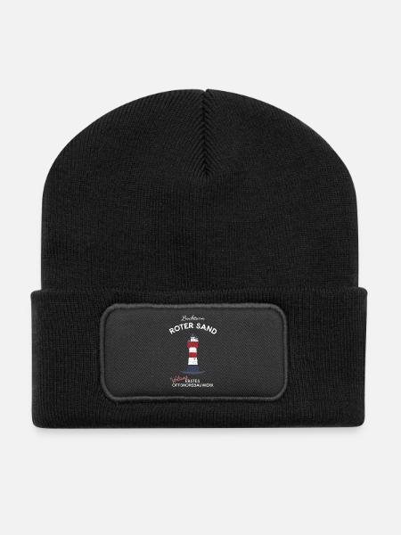 Leuchtturm Roter Sand, Nordsee, Offshore - Recycelte Patch Beanie - Schwarz