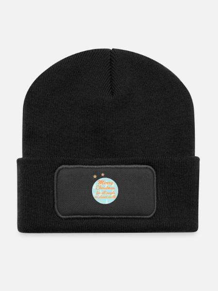 Christmas greetings for global celebrations - Recycled Patch Beanie - black