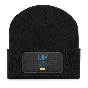 Der Weg, die Wahrheit, das Leben - Recycelte Patch Beanie - Schwarz - Vorne