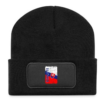 Drapeau slovaque vintage - Beanie recyclé à patch - noir - Devant
