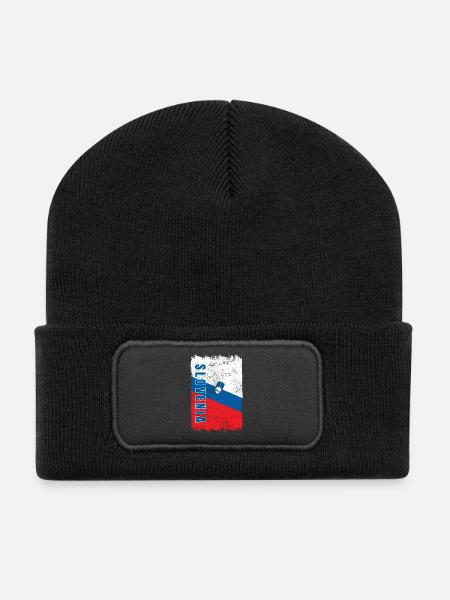 Slowenien Vintage Flagge - Recycelte Patch Beanie - Schwarz