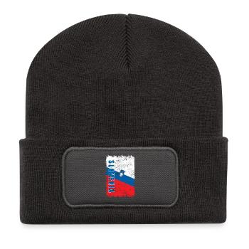 Slowenien Vintage Flagge - Recycelte Patch Beanie - Dunkelgrau - Vorne