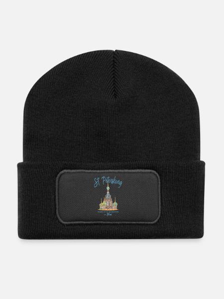 St. Petersburg, Russland, Auferstehungskirche - Recycelte Patch Beanie - Schwarz