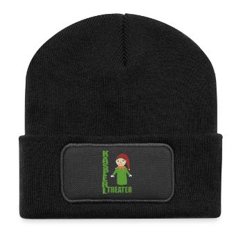 KASPERLTHEATER - Recycelte Patch Beanie - Schwarz - Vorne