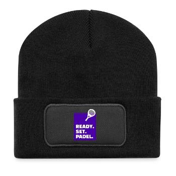 Padelspiel Statement Training Turnier Racket Padel - Recycelte Patch Beanie - Schwarz - Vorne